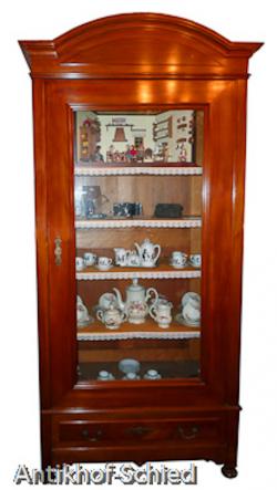 Jugendstil Vitrine/Glasschrank, Kirschbaum