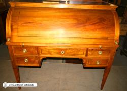 Antiker Sekretär - Antiker Louis-Seize Sekretär, Roll-Bureau, Nussbaum um1790/1800